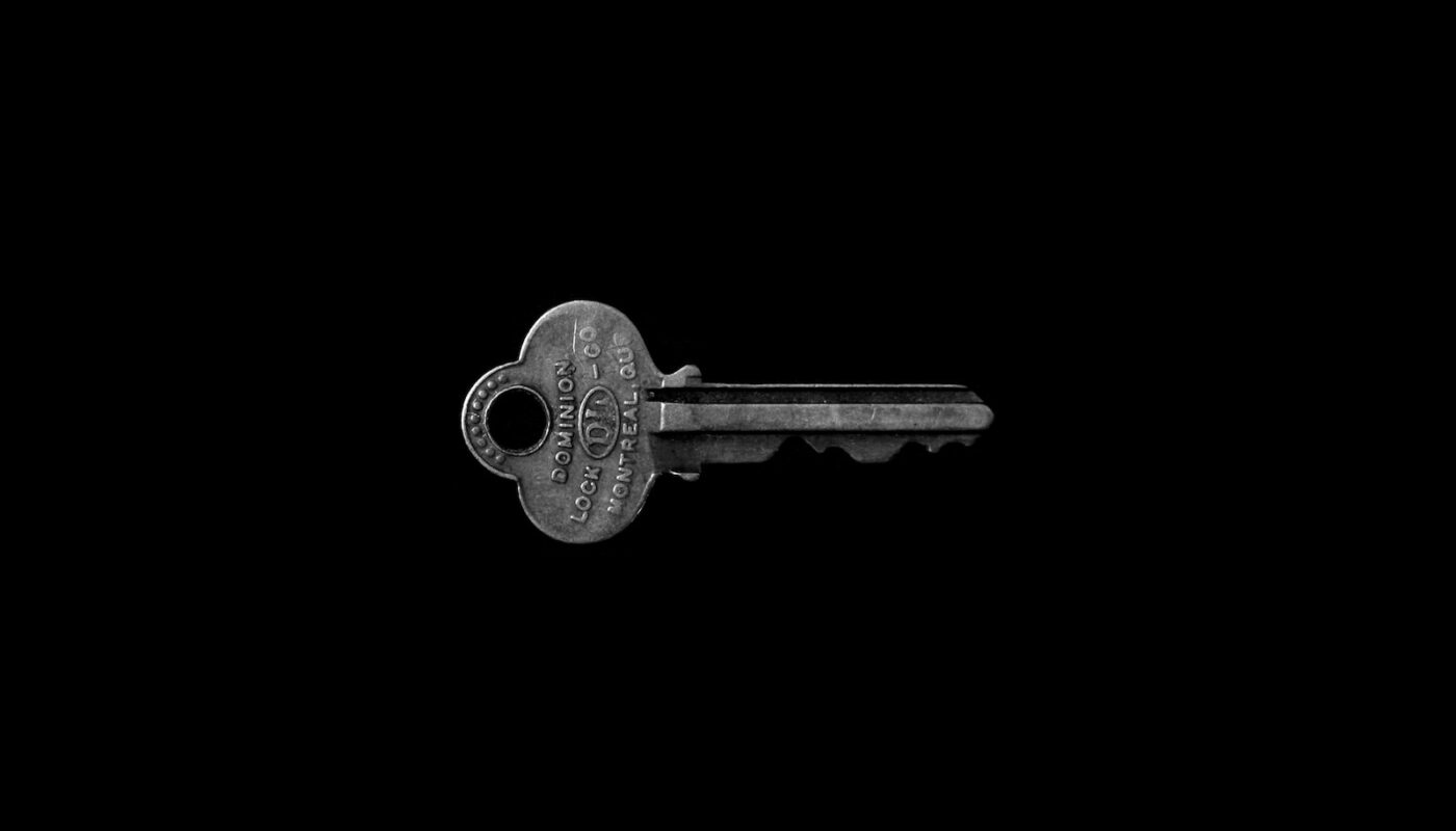 photo of key against black background